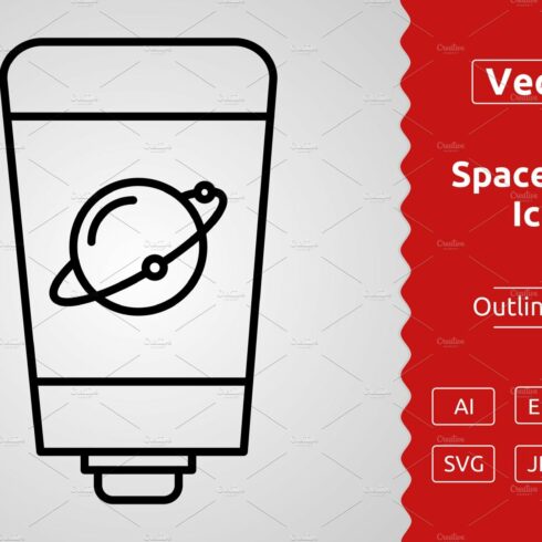 Vector Space Food Outline Icon cover image.