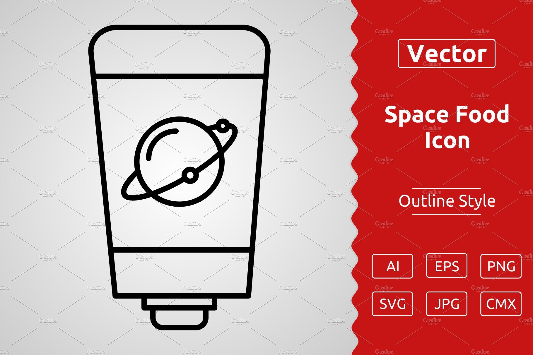 Vector Space Food Outline Icon cover image.