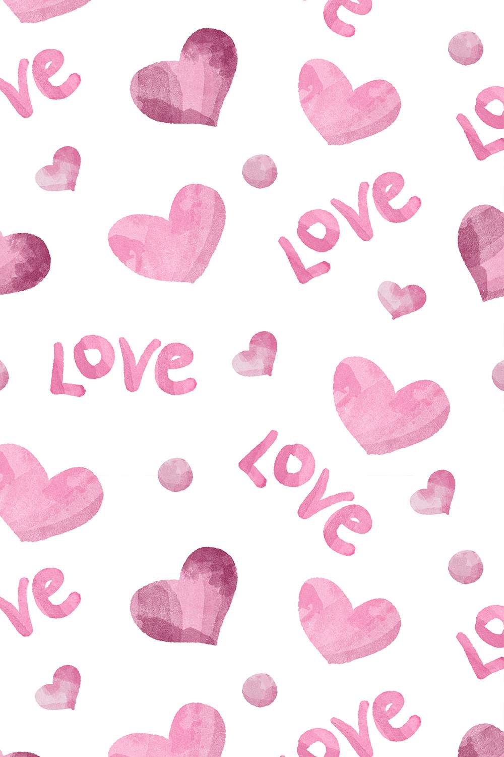 LOVE U Valentine Hearts Seamless Pattern pinterest preview image.