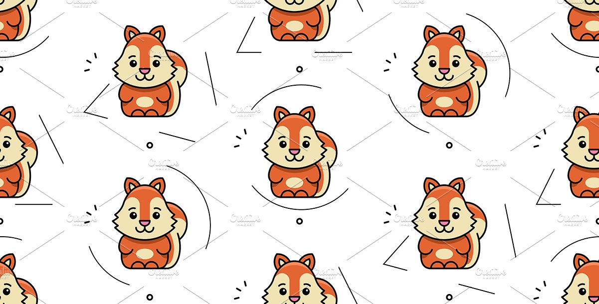 Seamless pattern with squirrels preview image.