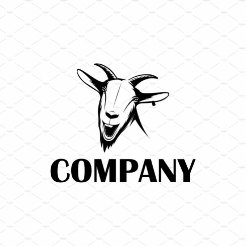 crazy goat silhouette logo template cover image.