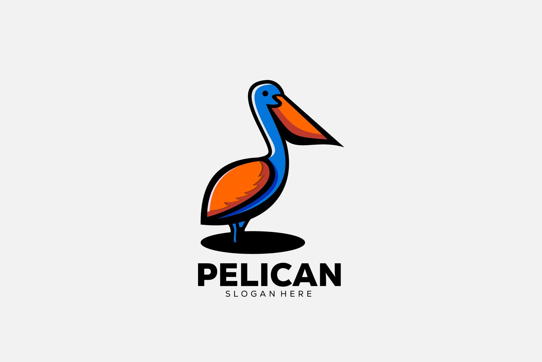 pelican logo mascot gradient color cover image.