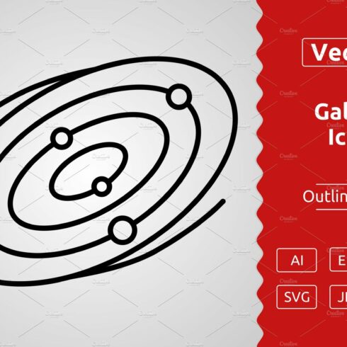 Vector Galaxy Outline Icon cover image.
