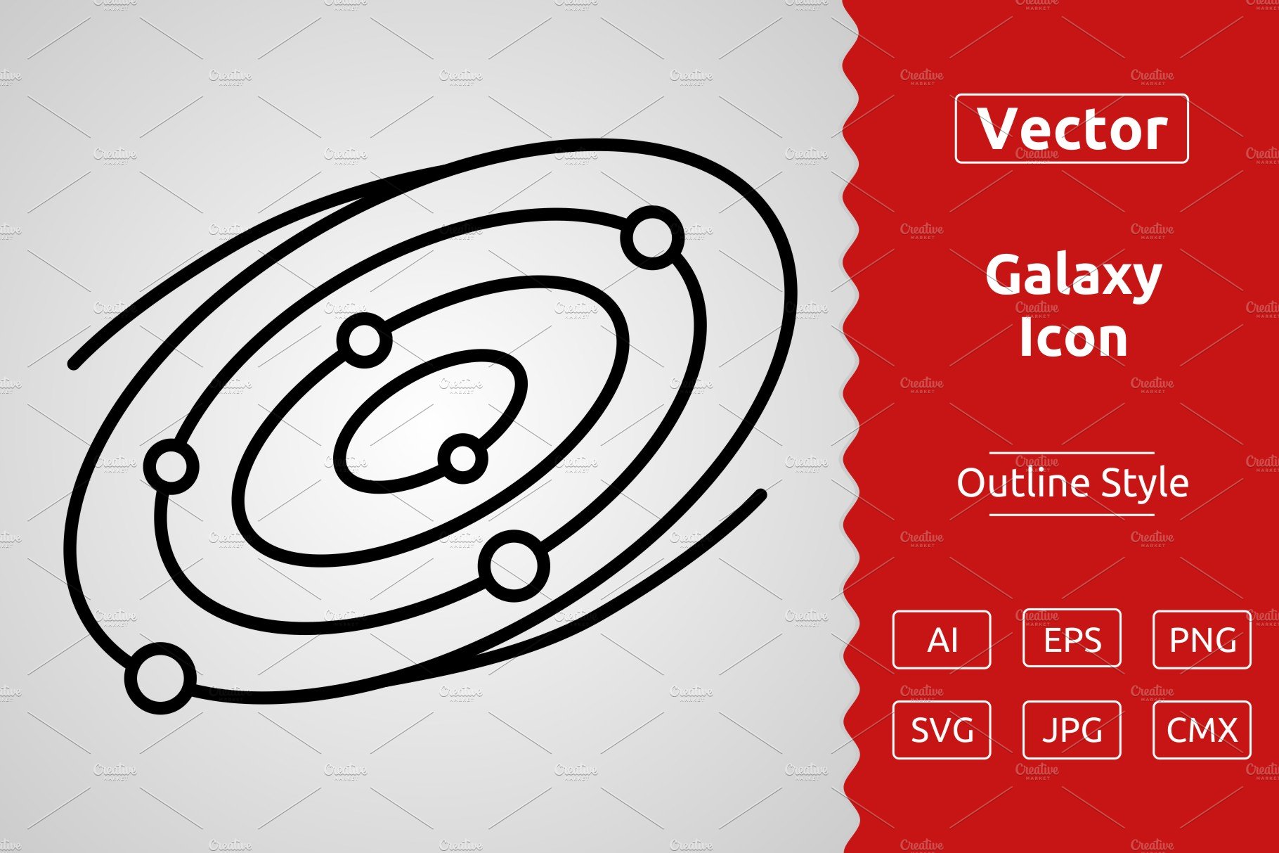 Vector Galaxy Outline Icon cover image.