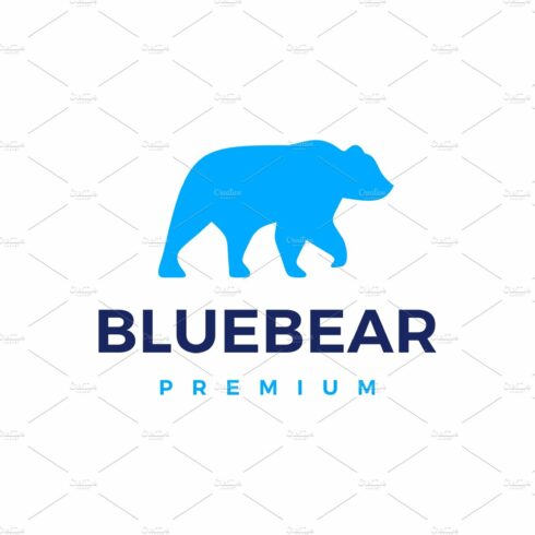 blue bear logo vector icon cover image.