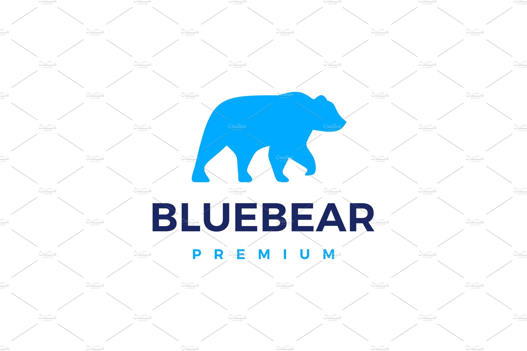 blue bear logo vector icon cover image.