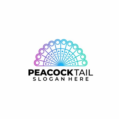 peacock tail line logo gradient cover image.