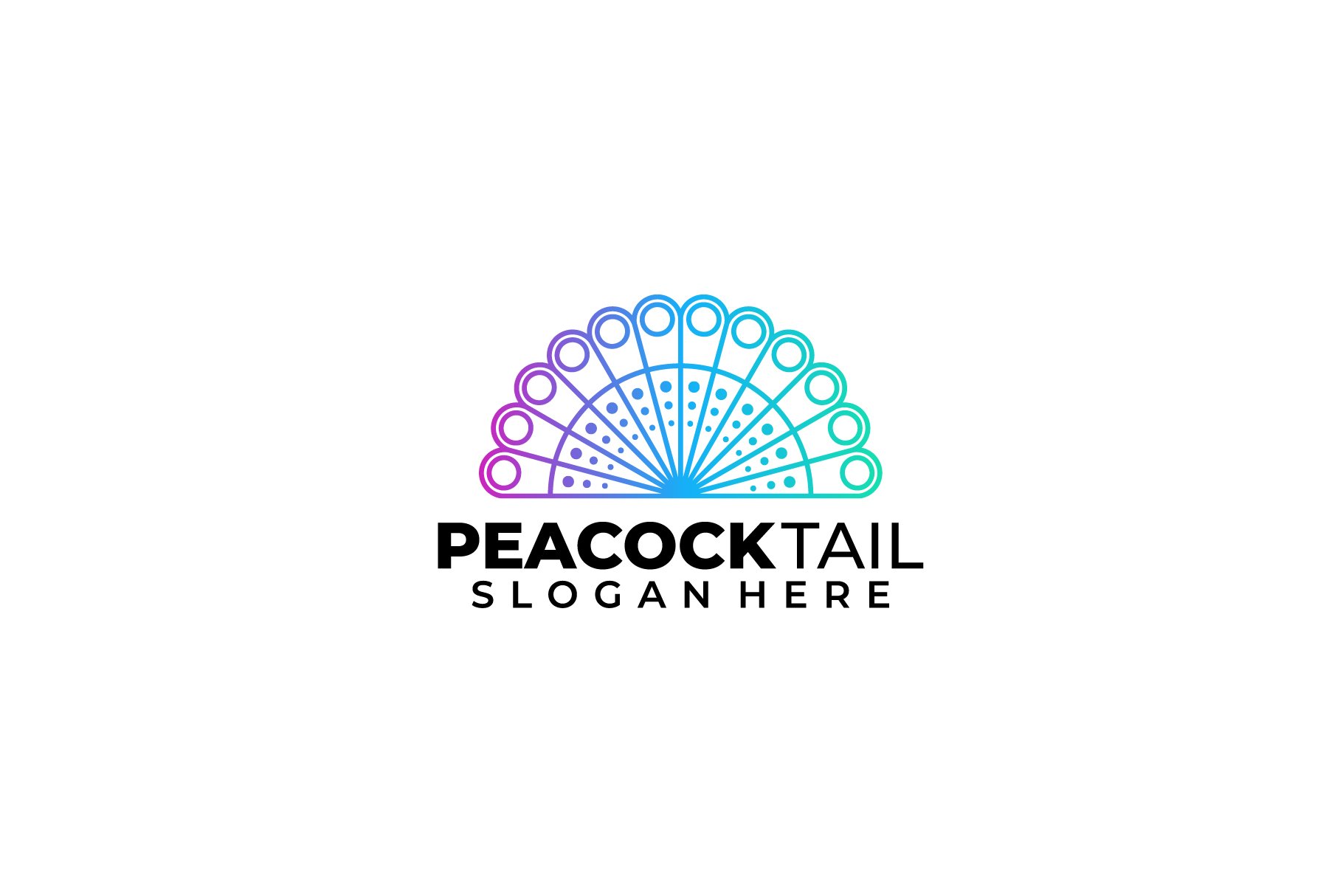 peacock tail line logo gradient cover image.