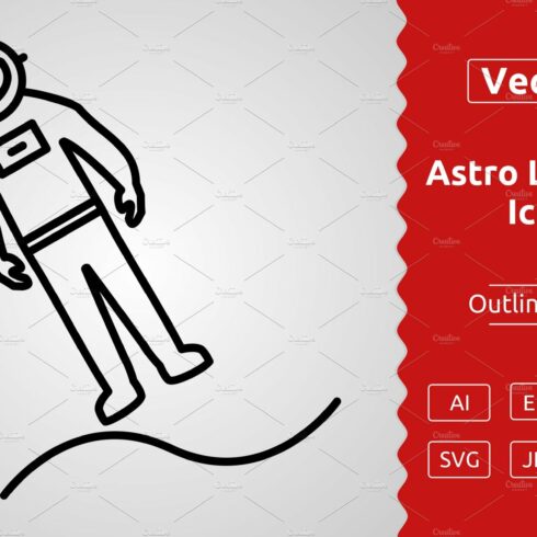 Vector Astronaut Landing Outline Ico cover image.