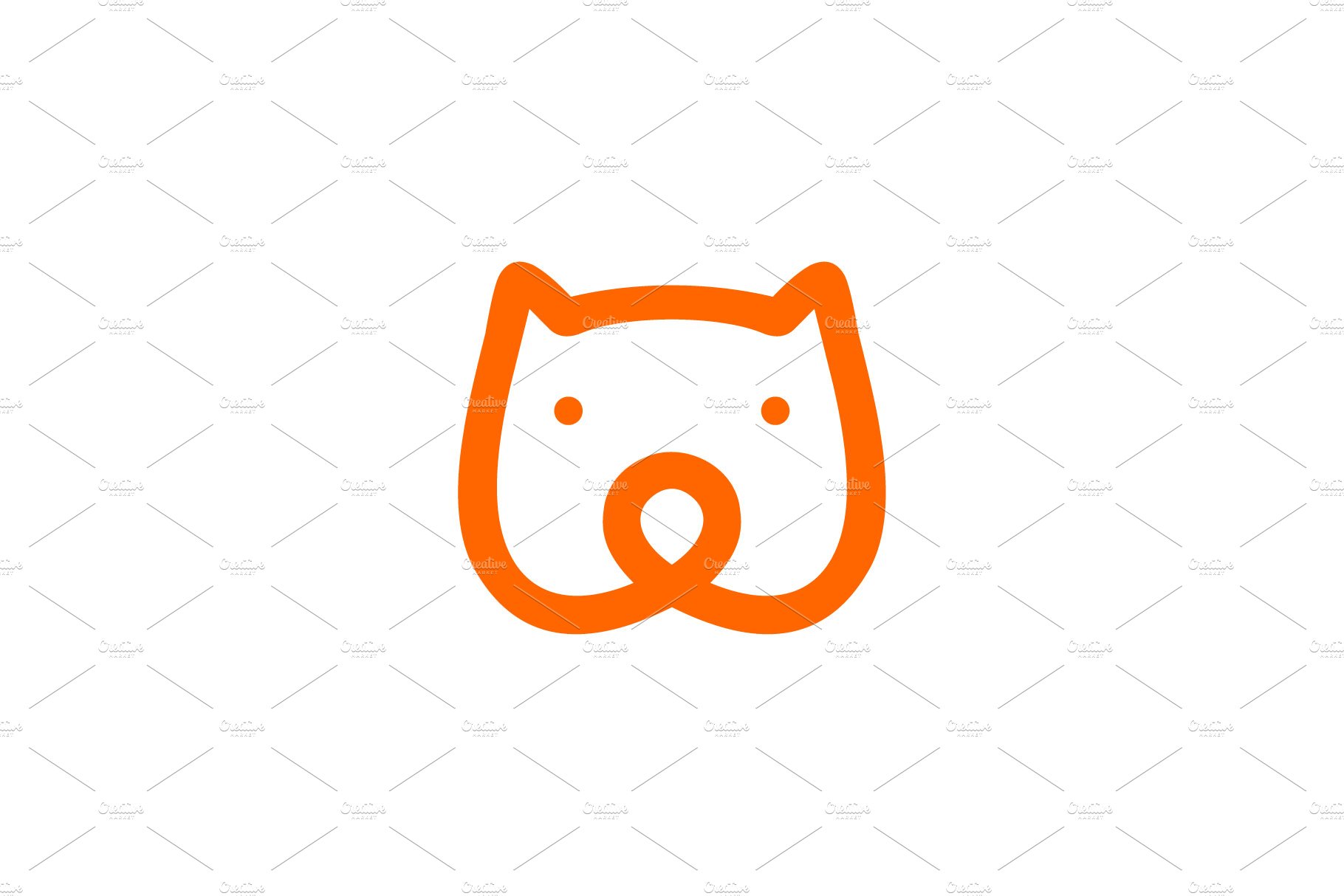 Bear head monoline vector icon cover image.