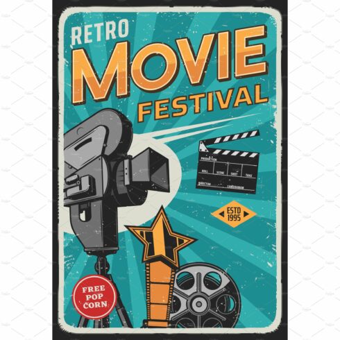 Movie, cinema film festival poster cover image.