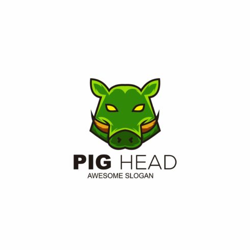 pig head logo symbol vector design cover image.