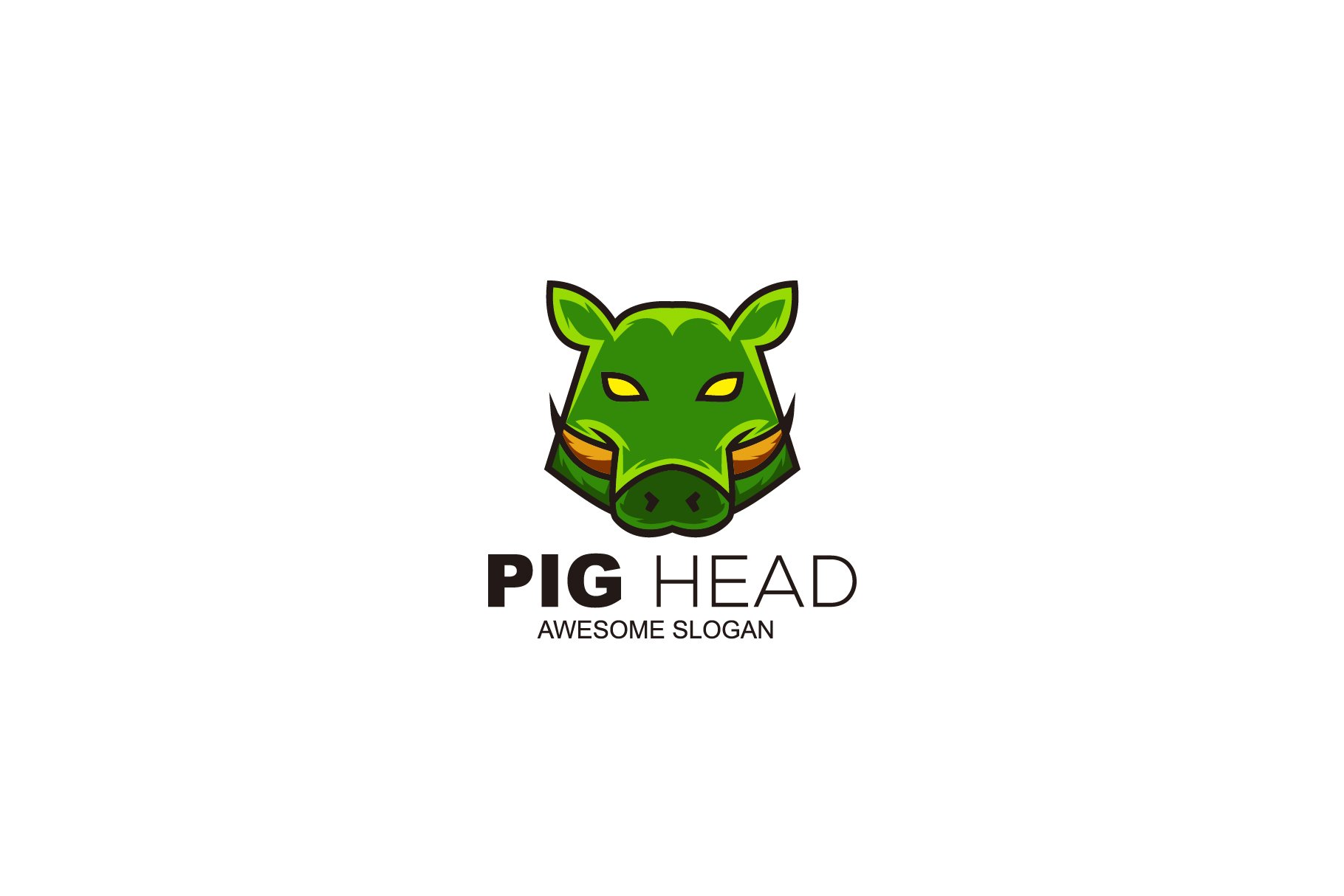 pig head logo symbol vector design cover image.