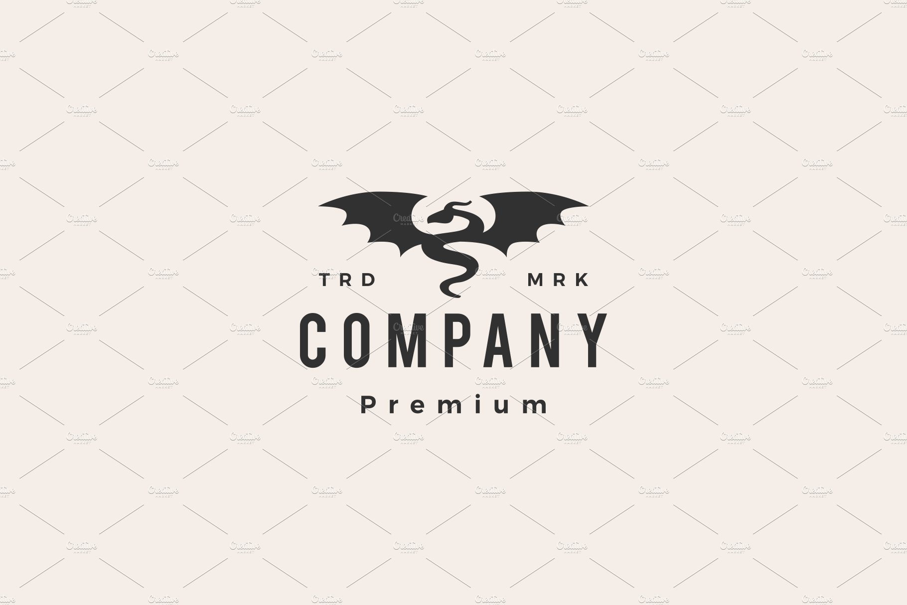 dragon wing hipster vintage logo cover image.