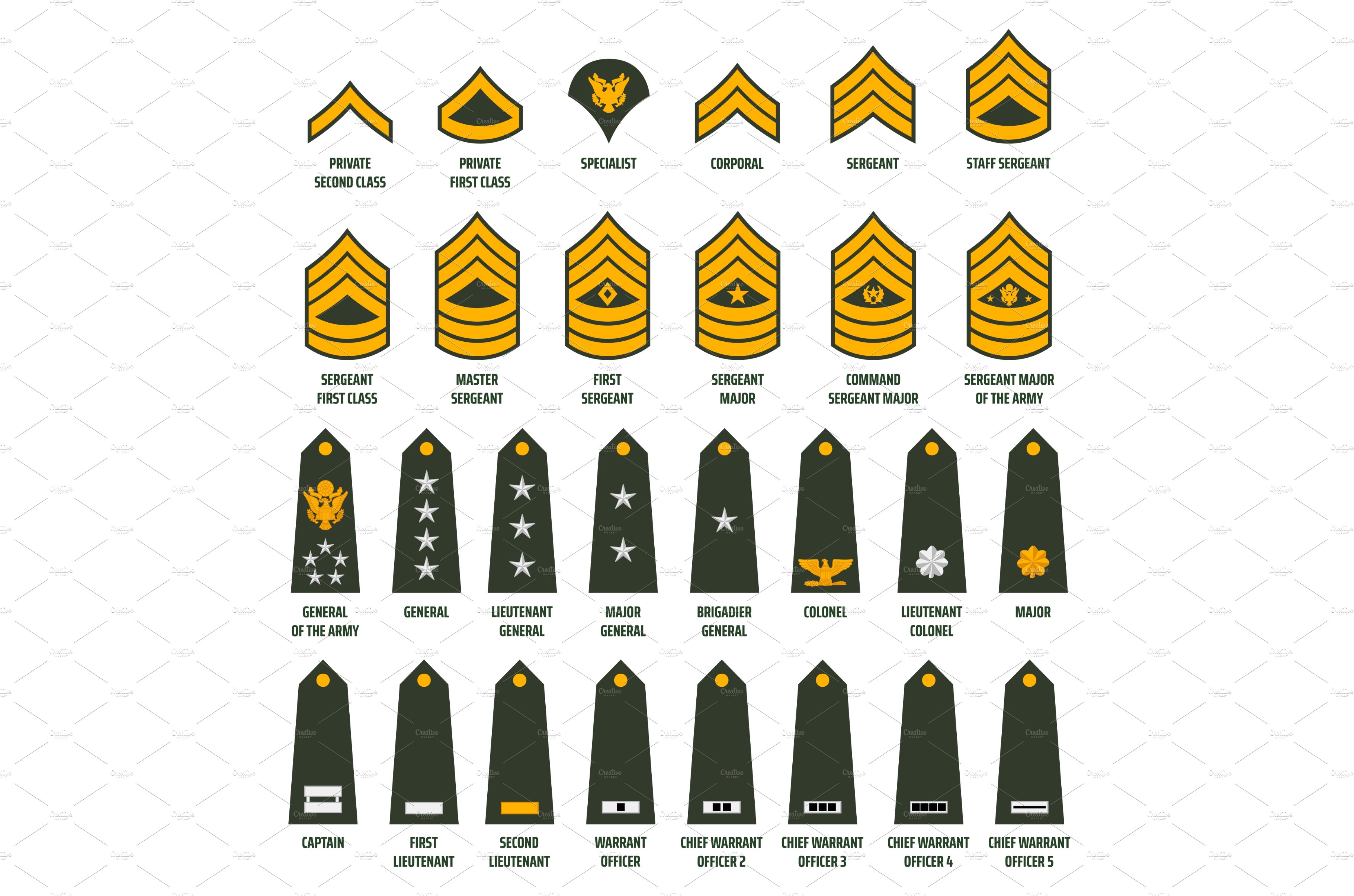USA army enlisted ranks chevrons cover image.