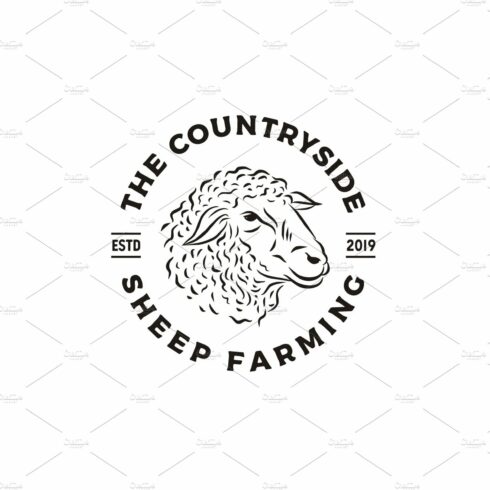Vintage Sheep Lamb Farm Stamp Logo cover image.