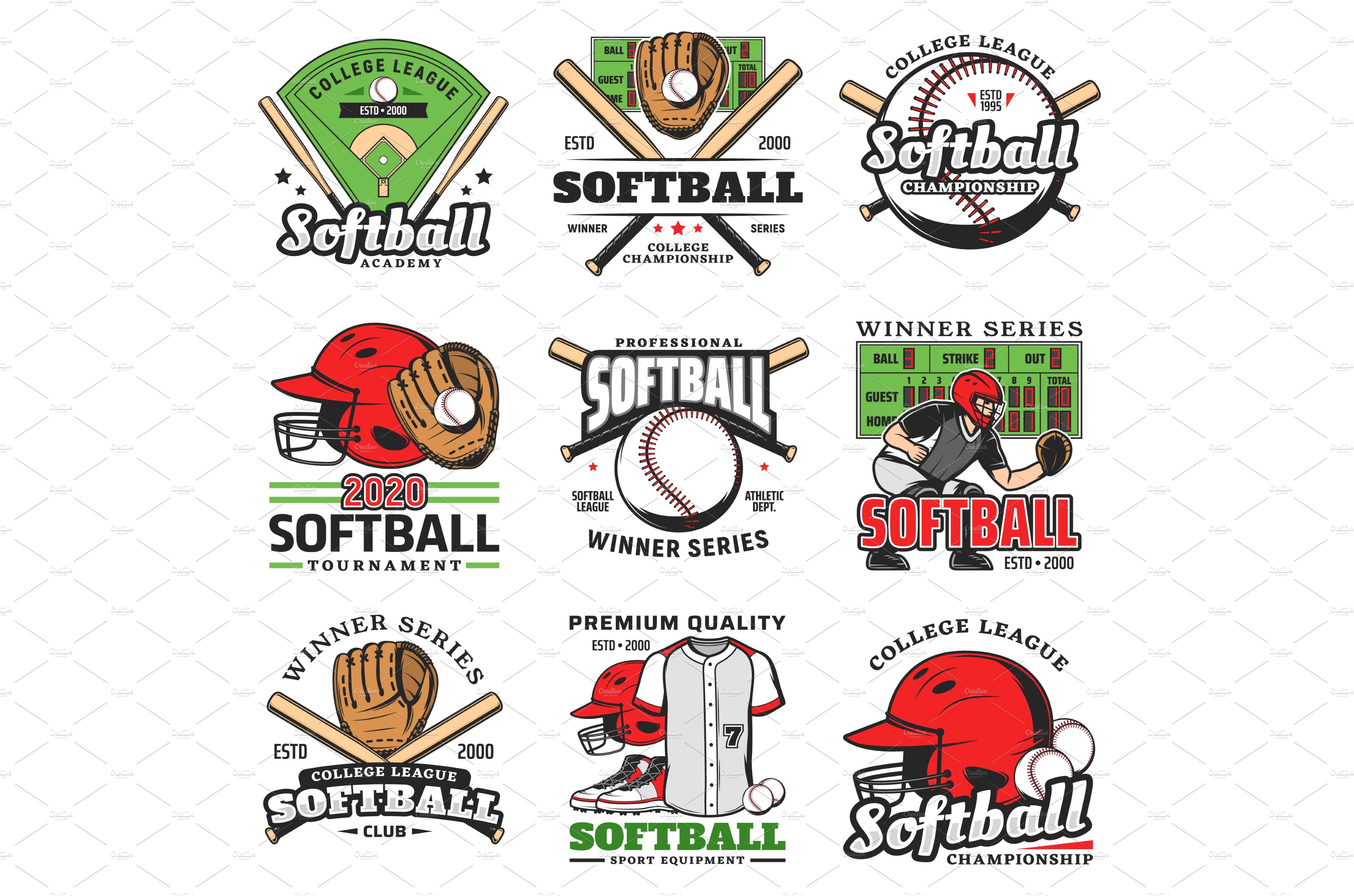 Softball designs, themes, templates and downloadable graphic