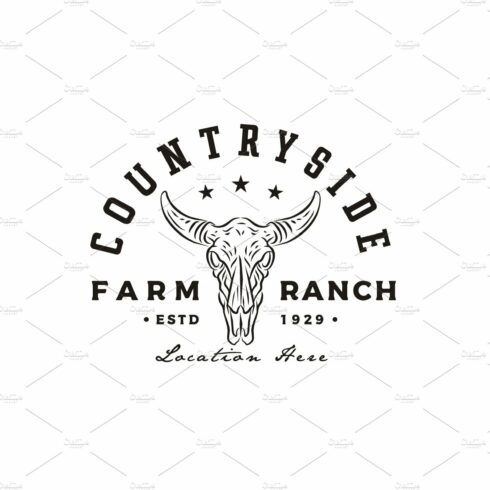 Vintage Bull Cow Western Farm Logo cover image.