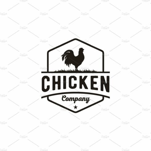 Chicken Rooster Vintage Badge logo cover image.