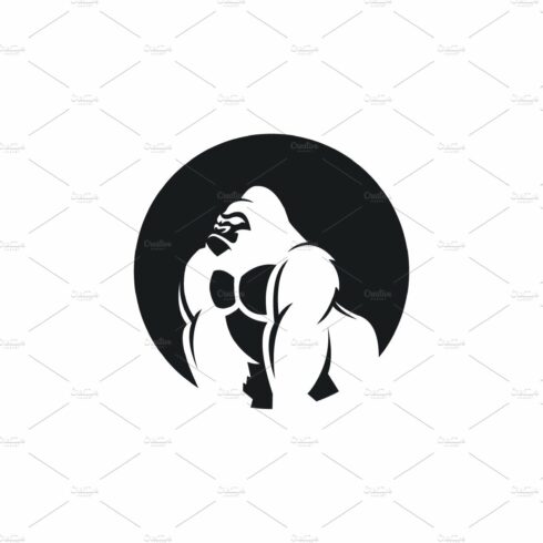 gorilla with circle logo vector cover image.