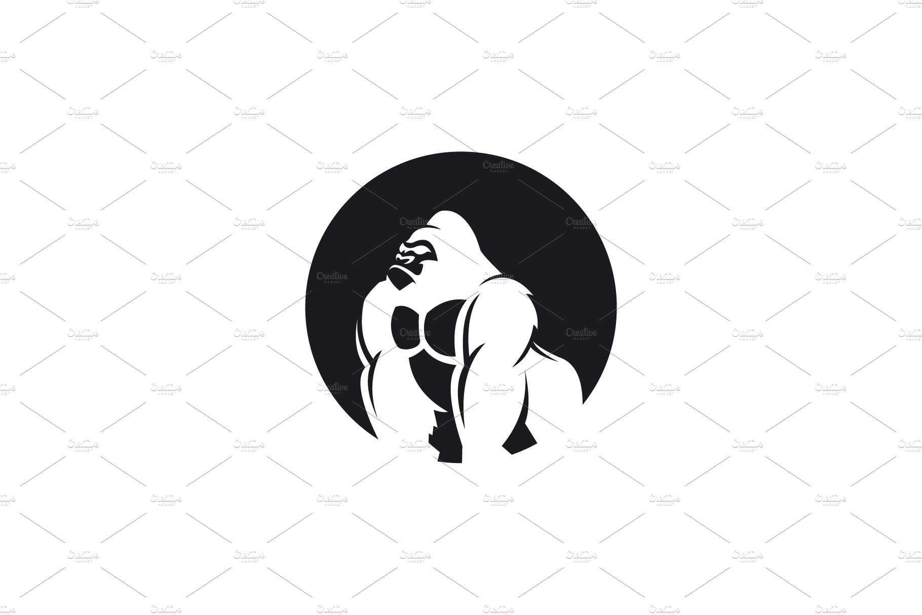 gorilla with circle logo vector cover image.