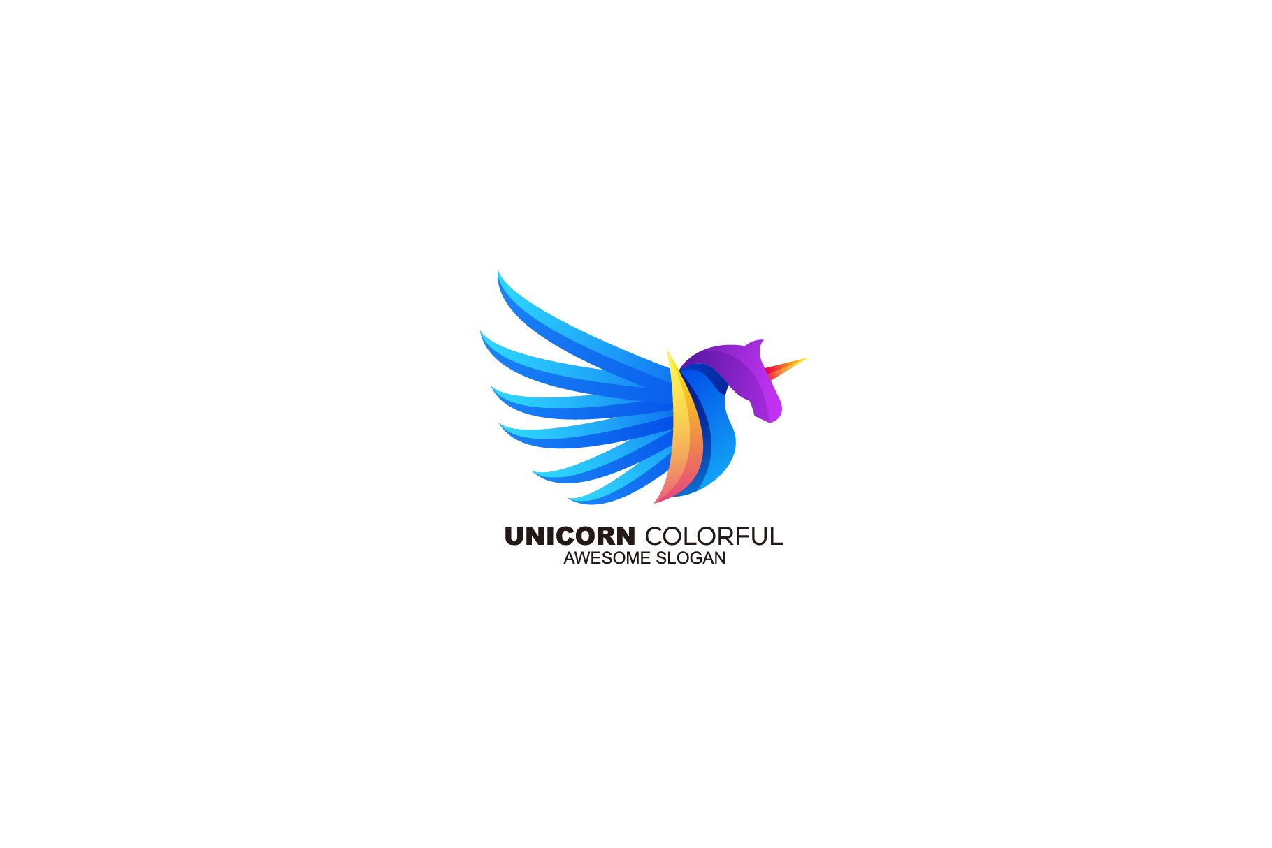 unicorn colorful logo vector design cover image.