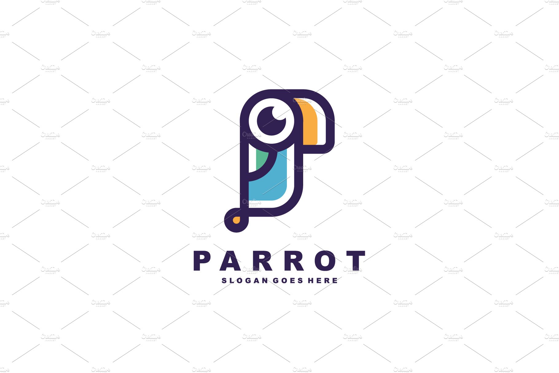 parrot bird logo vector template cover image.