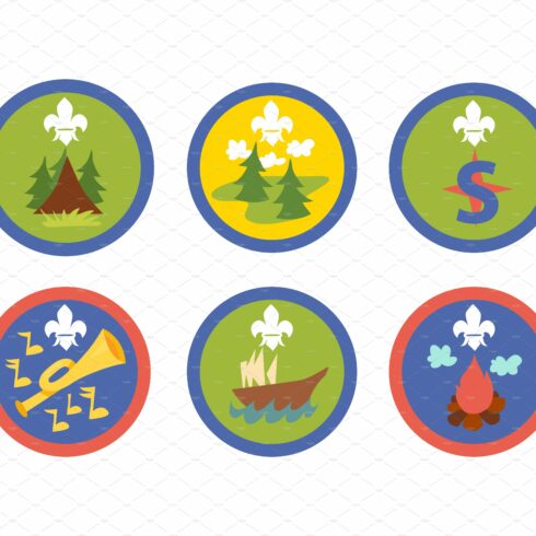 Scout symbols vector set cover image.