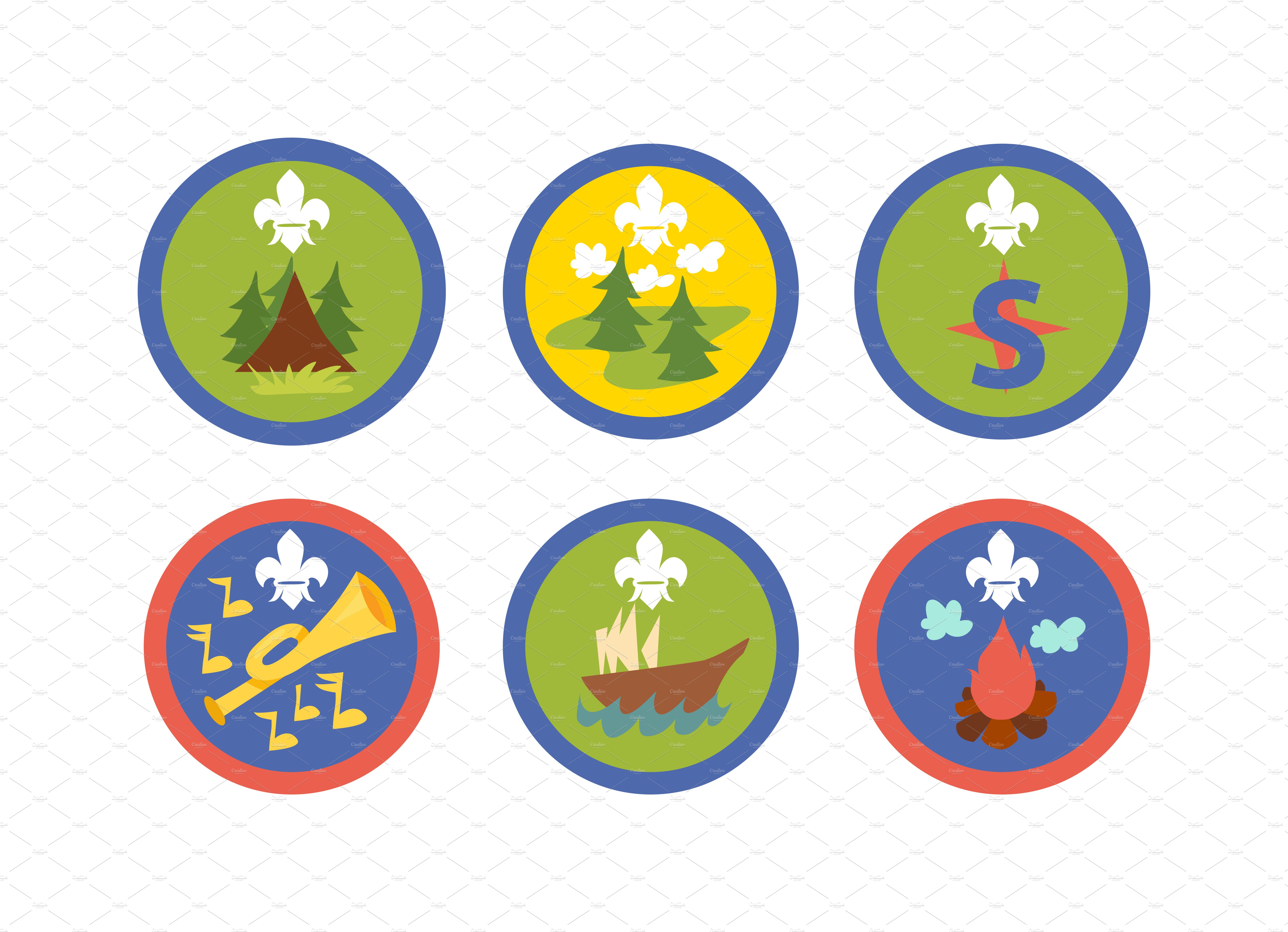 Scout symbols vector set cover image.