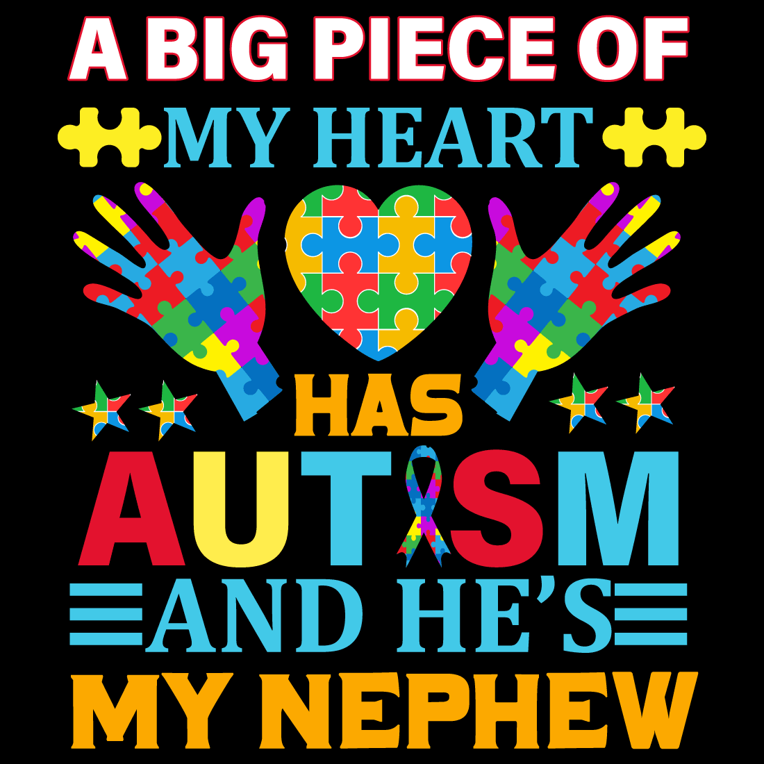 Big piece of my heart has autism and he's my nephew.