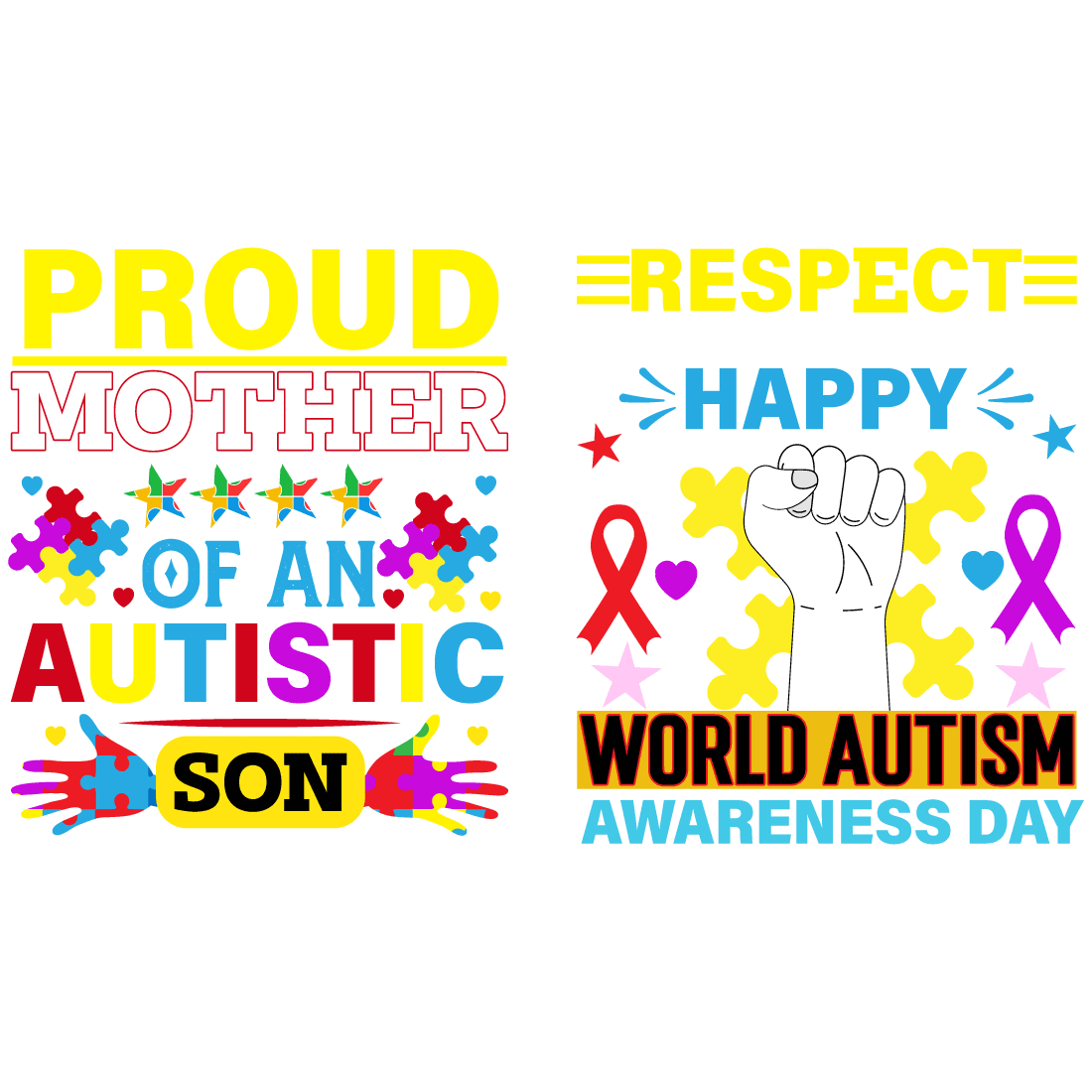 Autism Awareness Day T-Shirt Design preview image.