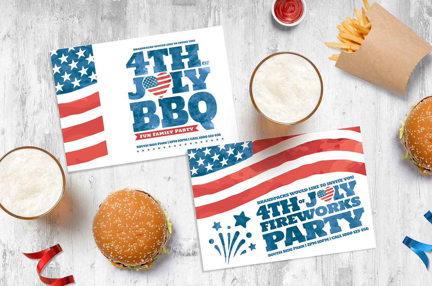 4th of July Flyer Templates preview image.