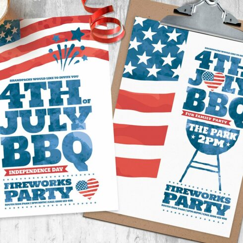 4th of July Flyer Templates cover image.