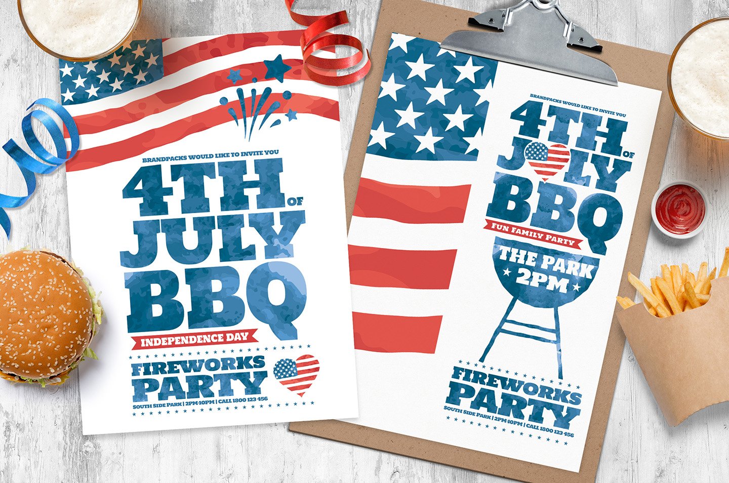 4th of July Flyer Templates cover image.