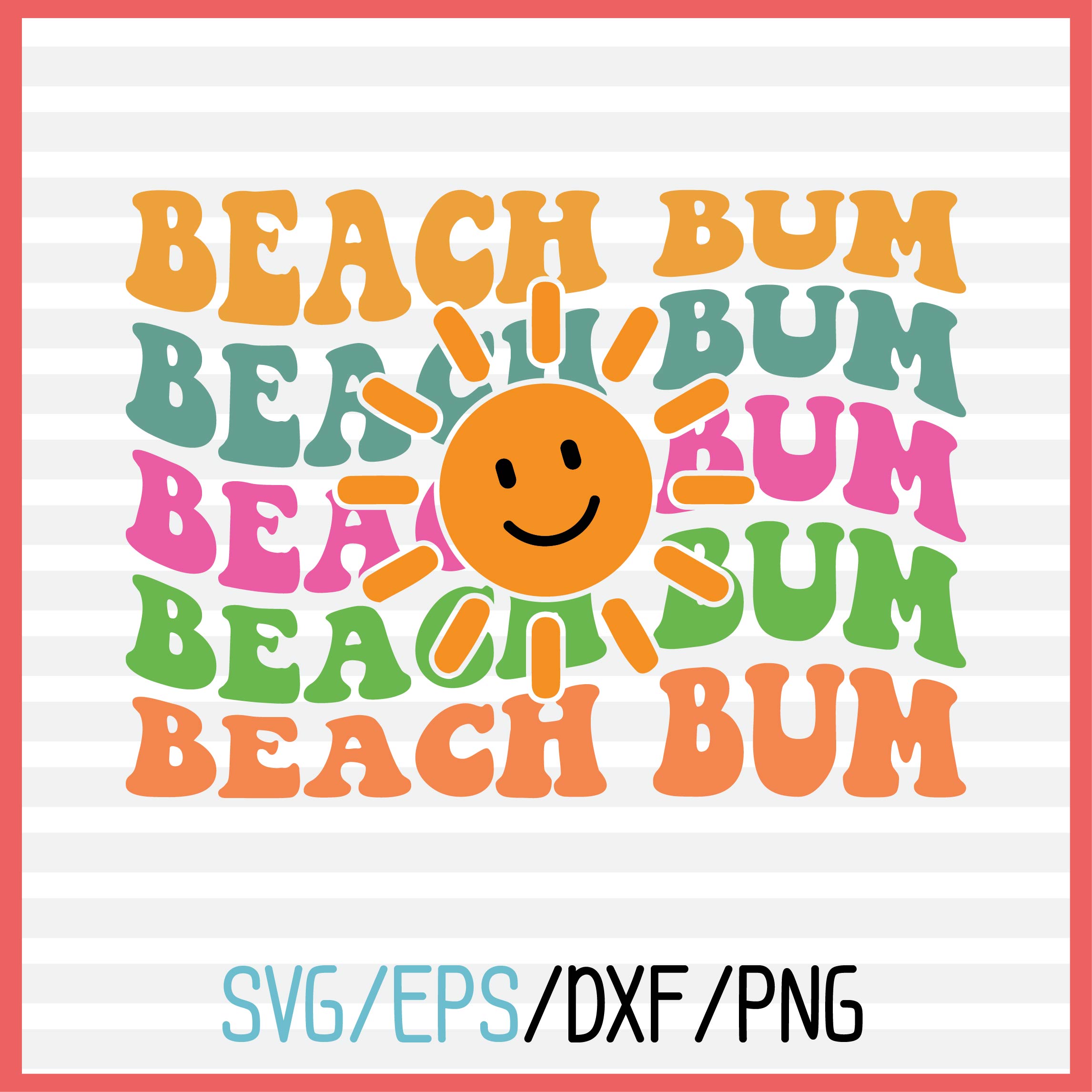 About Beach bum retro svg design cover image.
