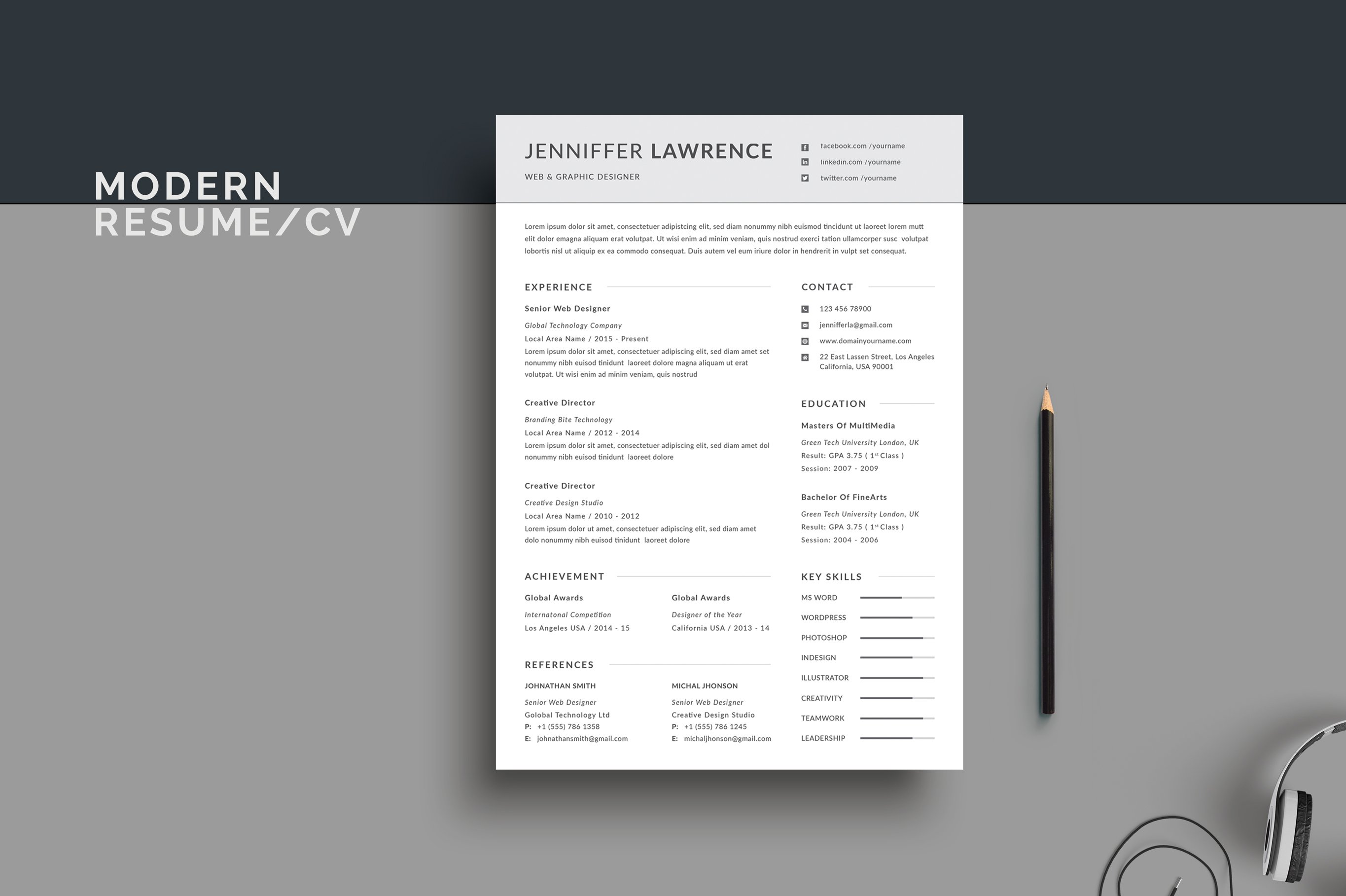 Modern Resume/CV cover image.