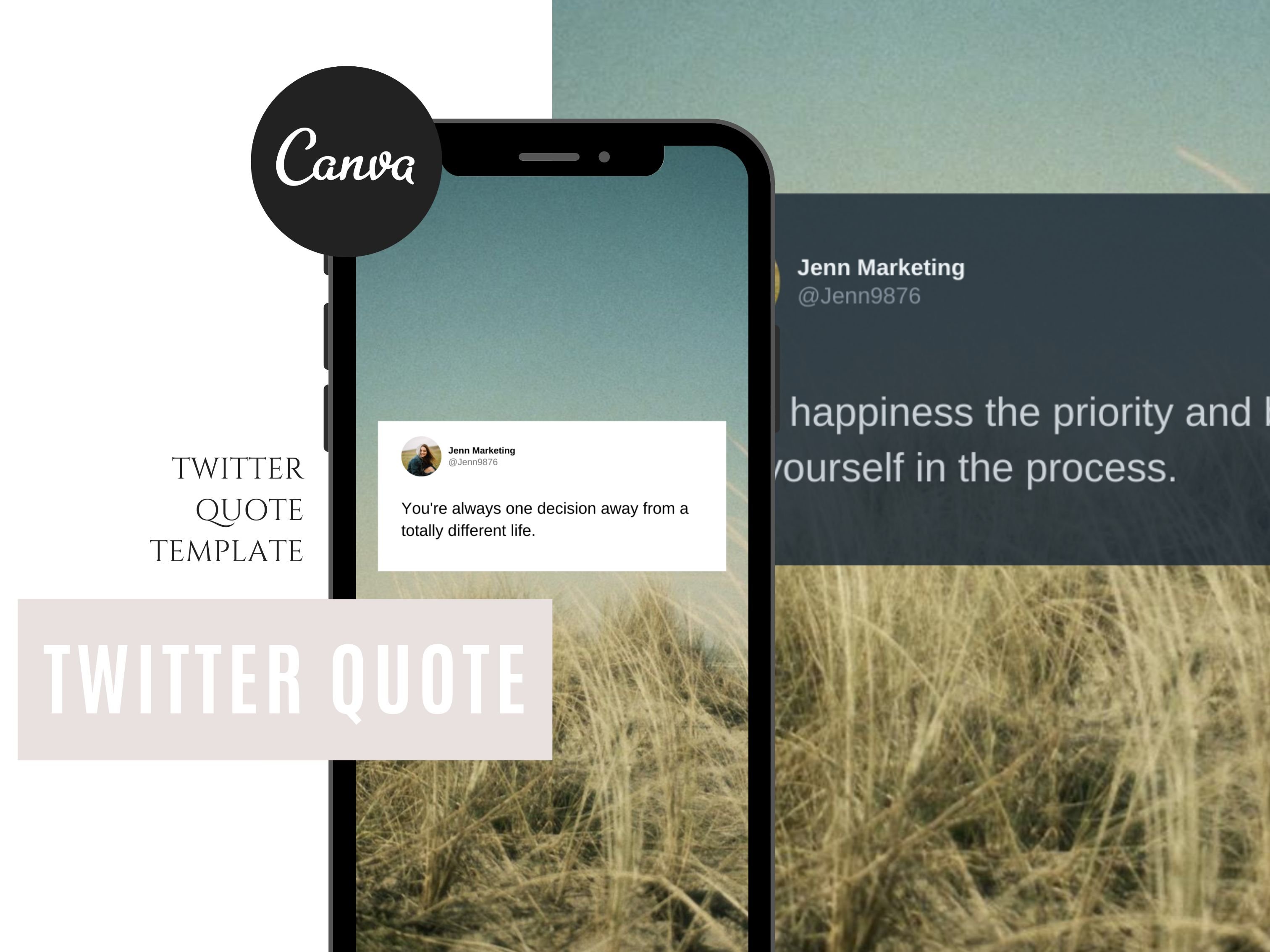 Twitter Quote Template For Canva cover image.