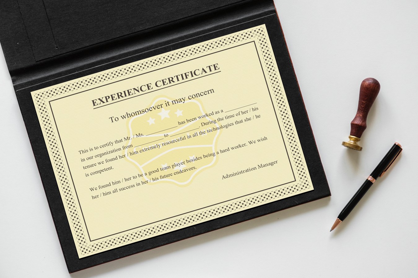 Certificate of Experience Template cover image.