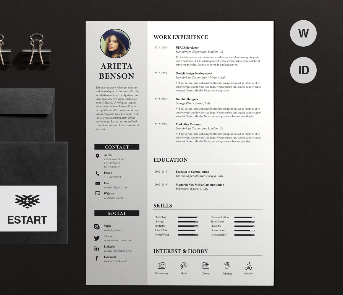 Resume-Cv Ms Word preview image.