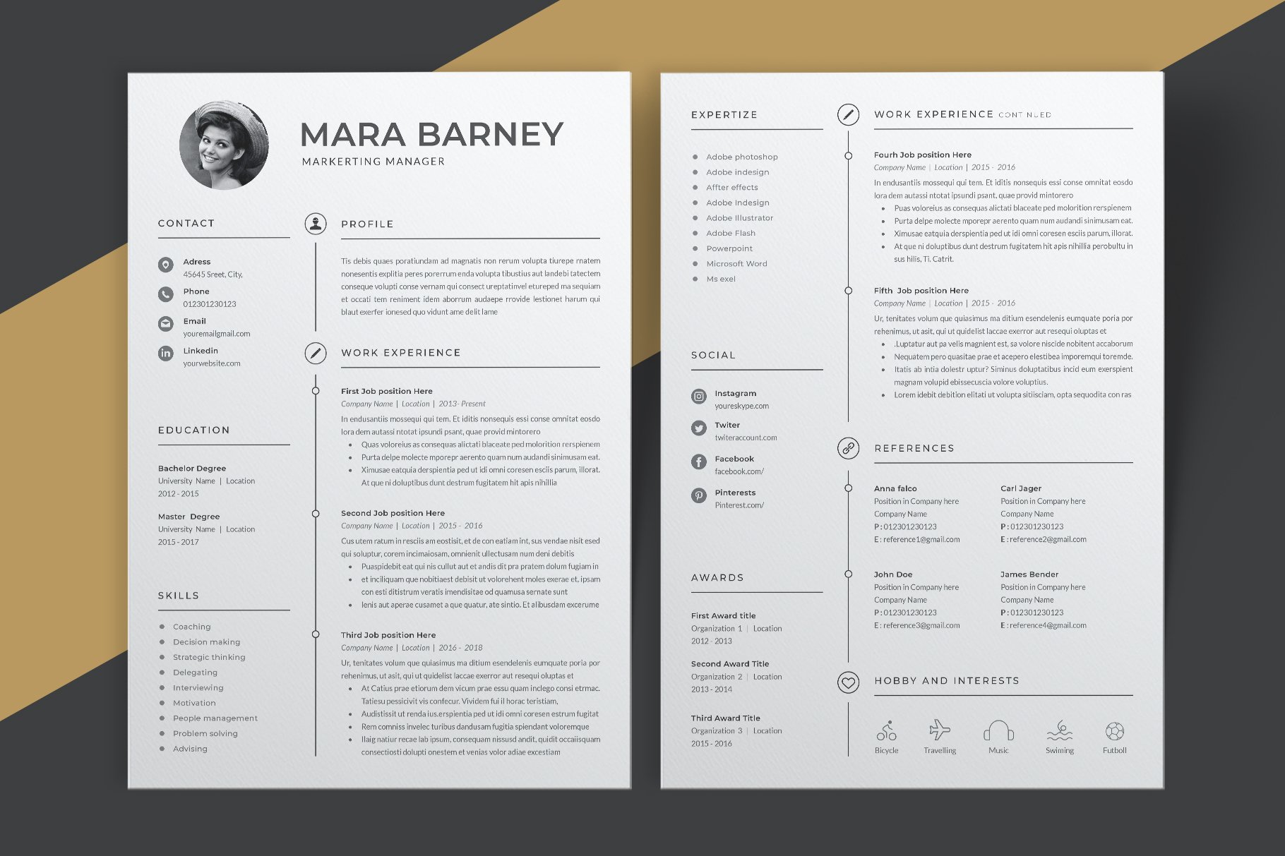 Resume Template | Cv preview image.