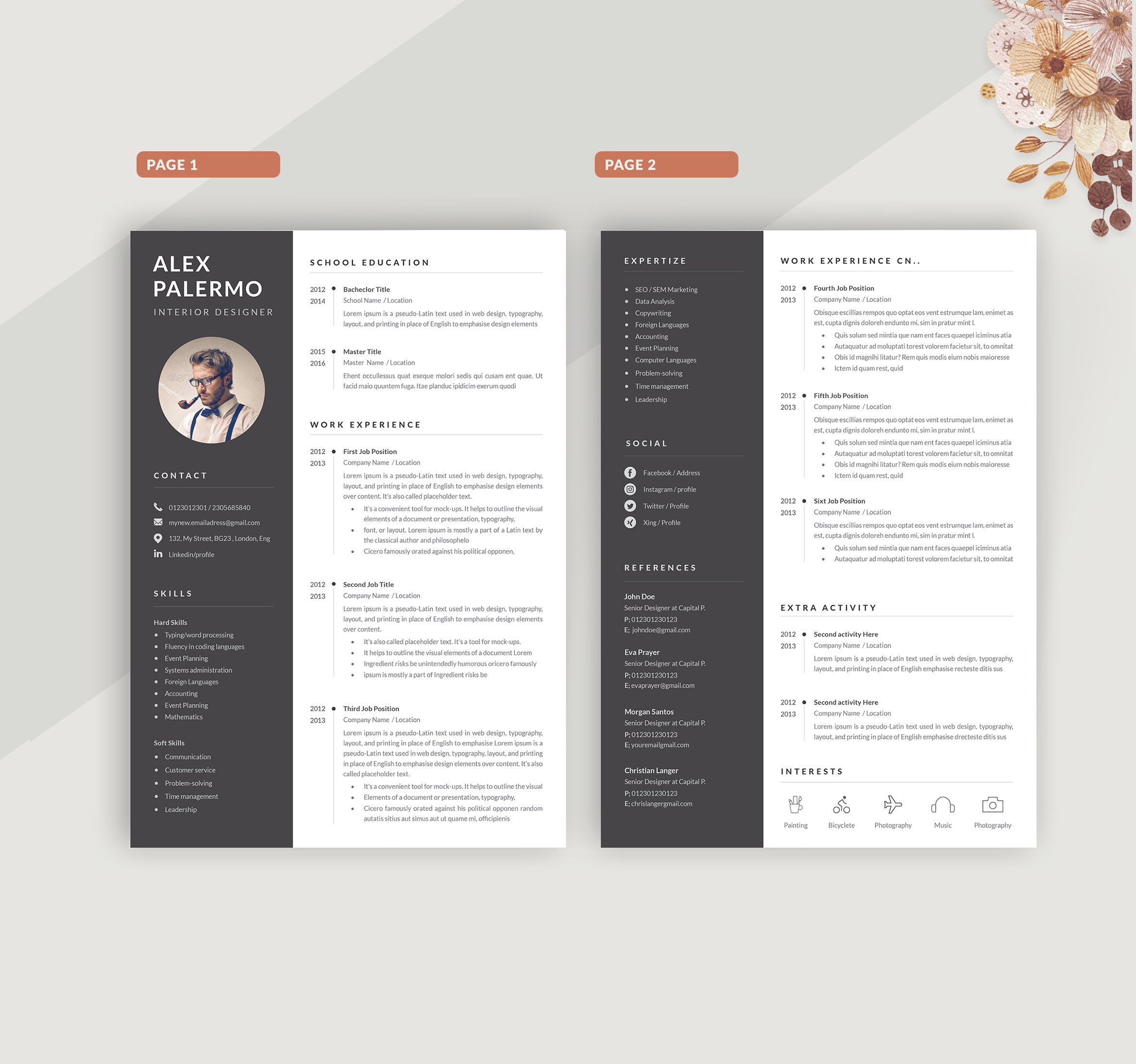 Resume Template Cv preview image.