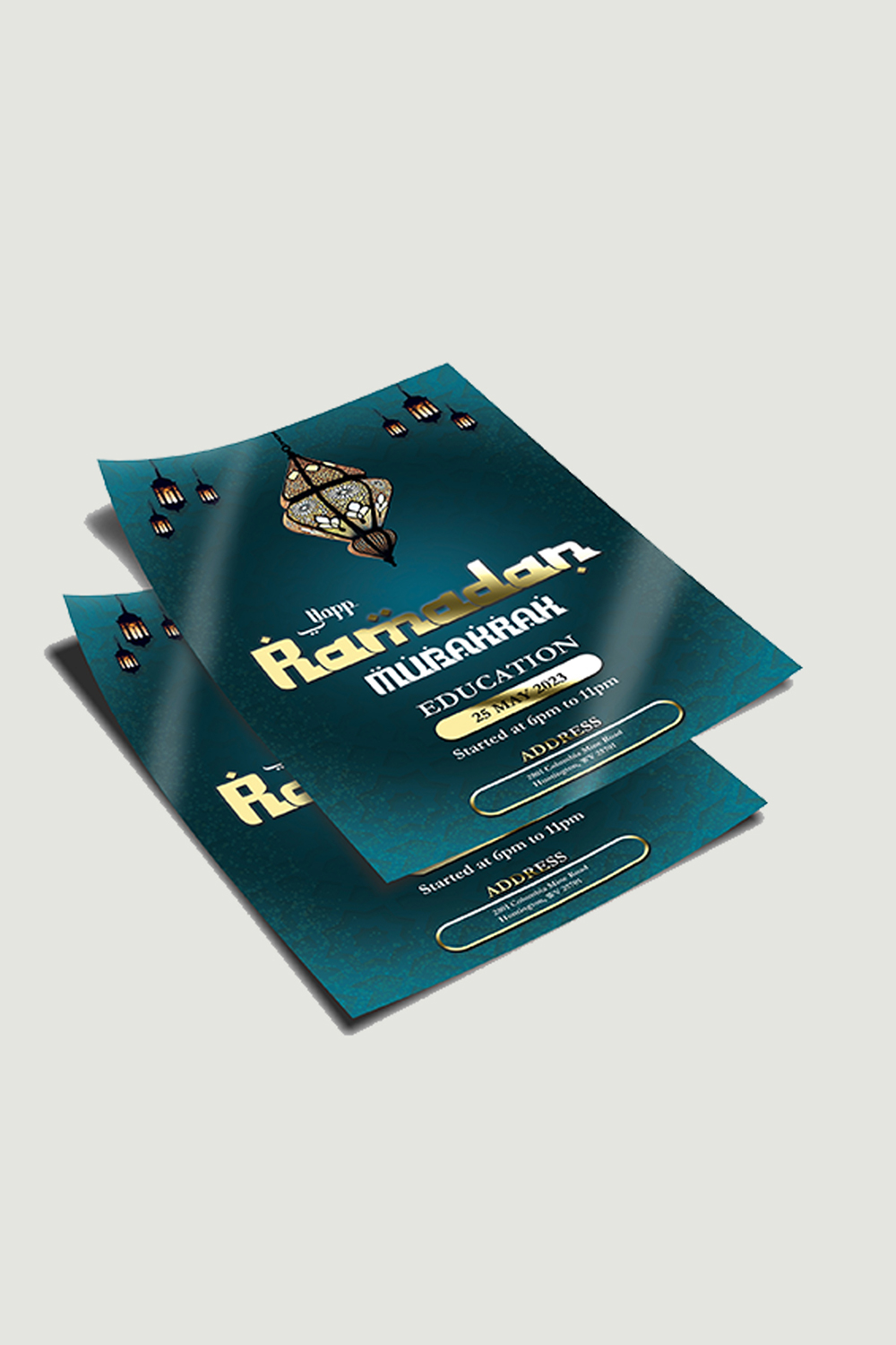 Ramadan Poster/Flyer design pinterest preview image.