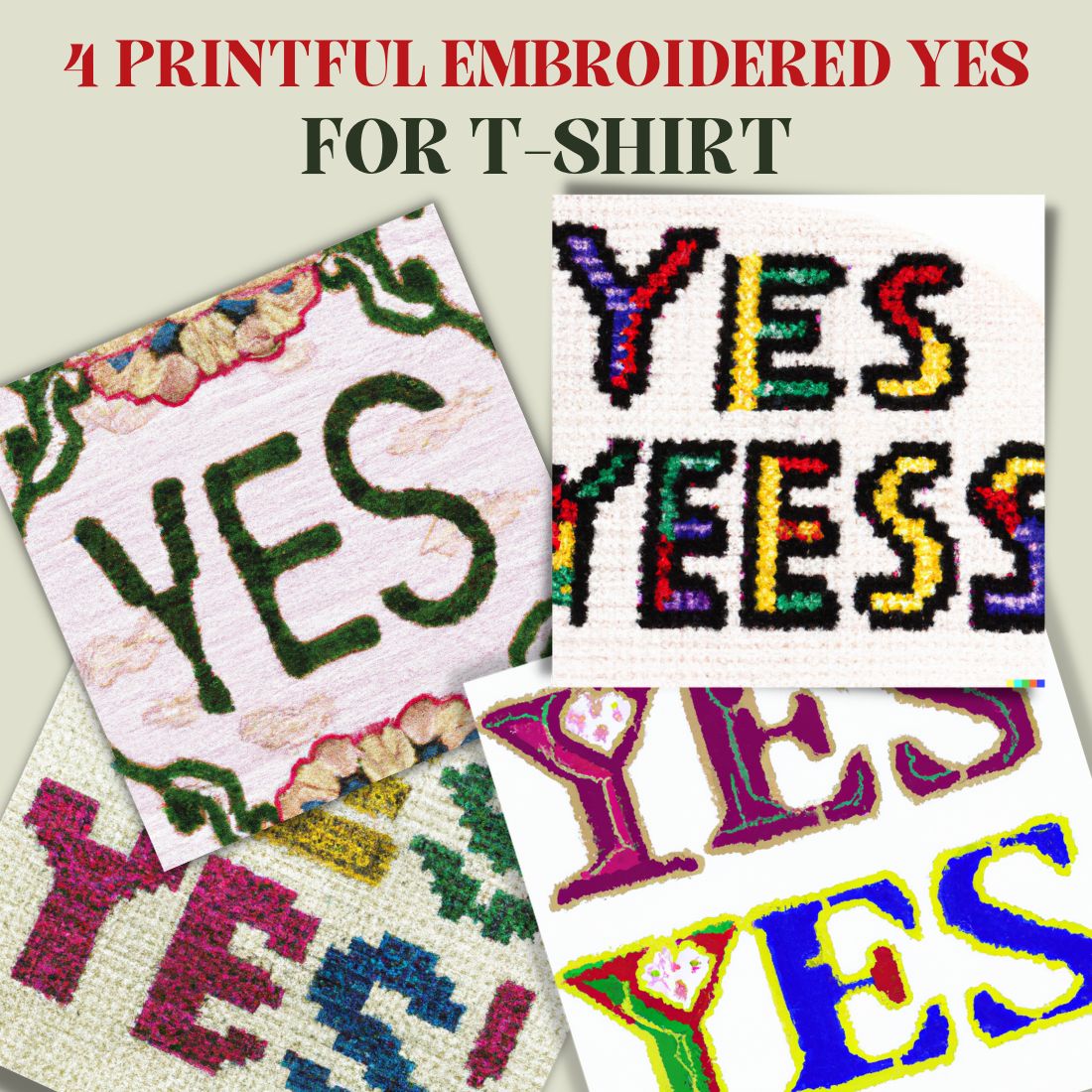 Printful embroidered YES design for T-shirt cover image.