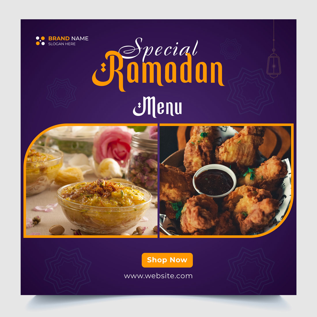 Flyer for a special ramadan menu.