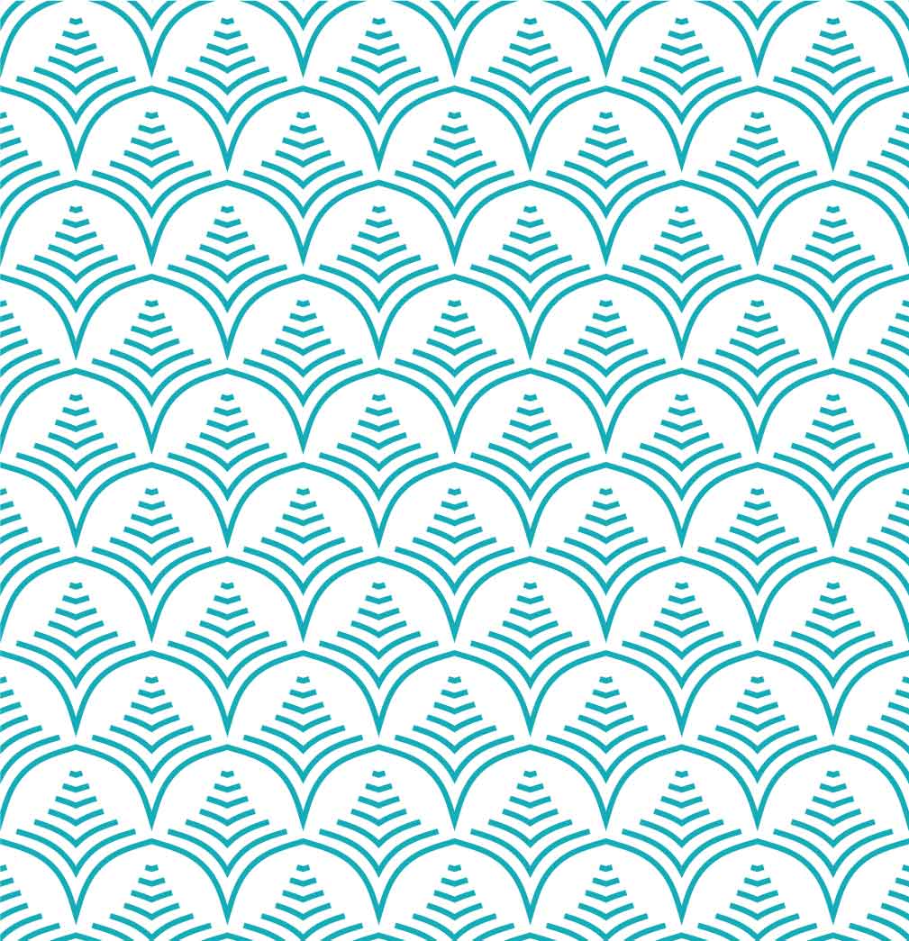 Blue and white background with wavy lines.