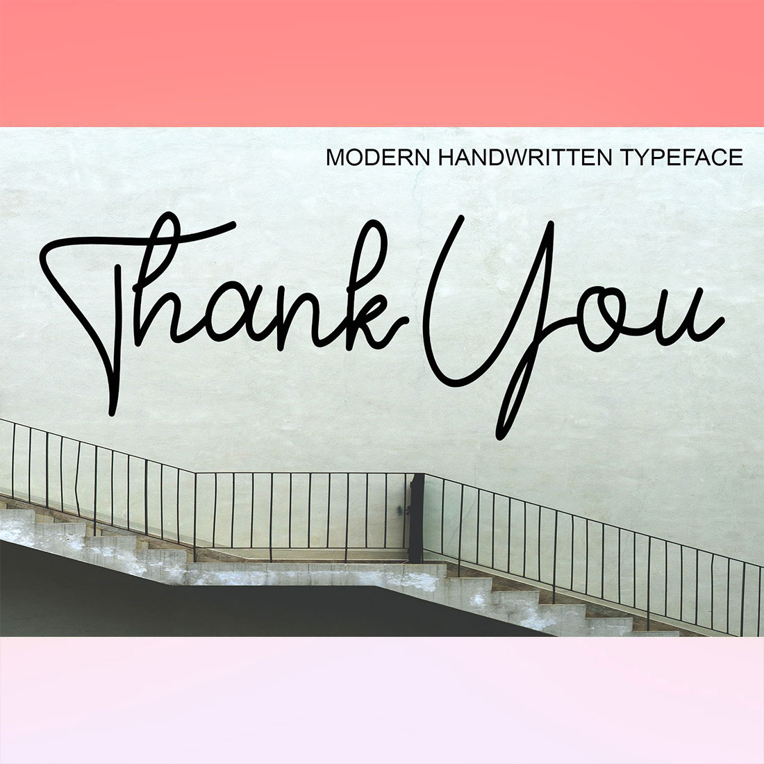 Handwritten thank you sign on the side of a building.