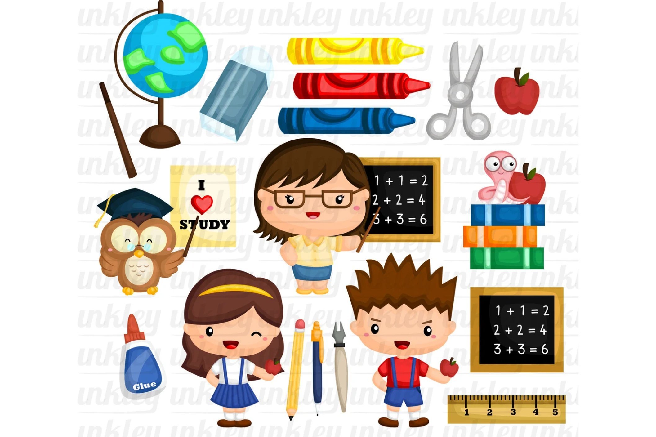 School Learning Activity Clipart preview image.