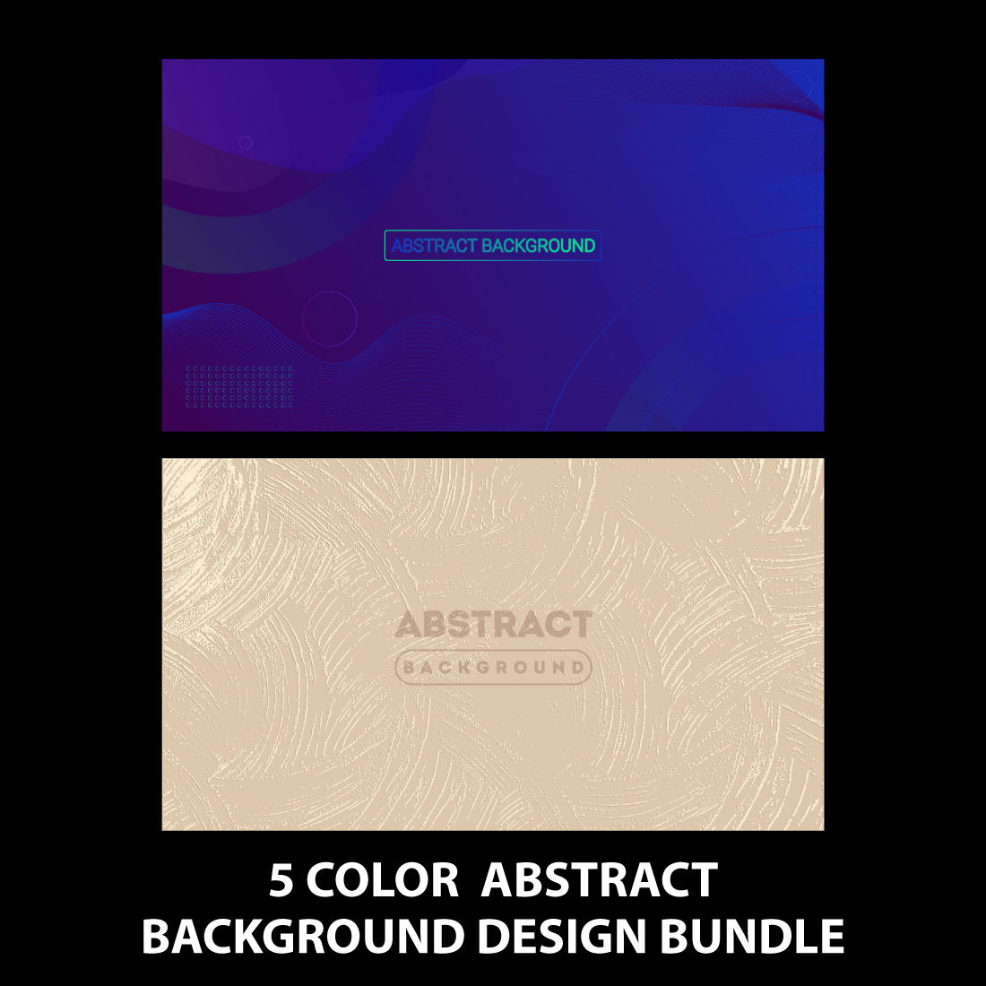 5 Color Abstract Background design bundle preview image.