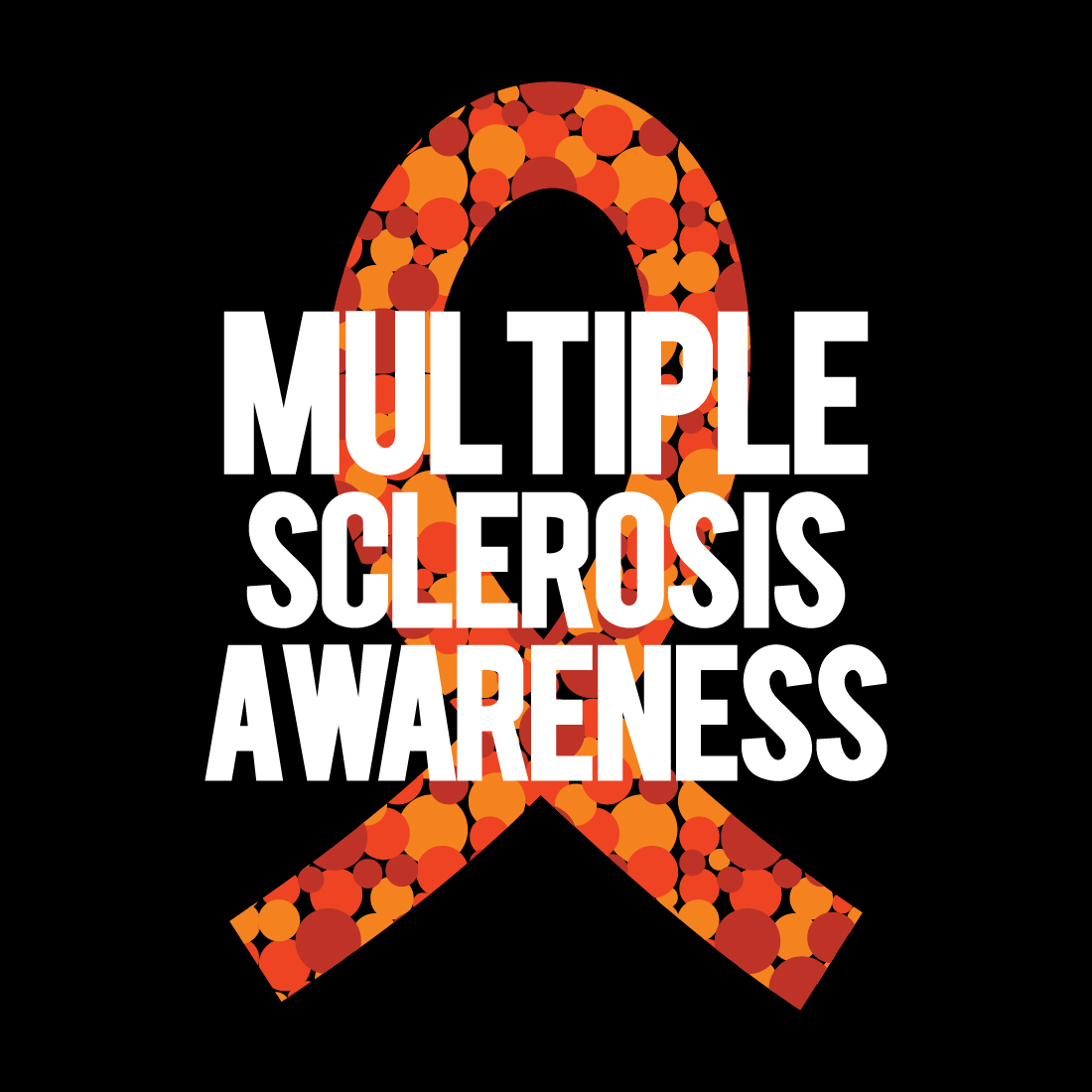 Multiple sclerrosis awareness sticker on a black background.