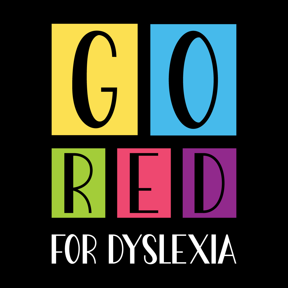 The logo for go red for dyslexia.